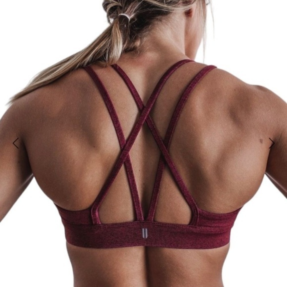 NOBULL Sports Bra XL Wine Heather Crossback - Picture 8 of 9